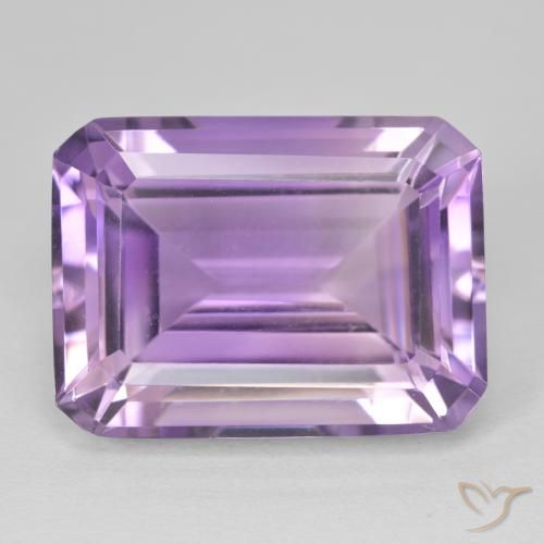 24.01ct Naturale Medium Light Purplish-Violet Ametista, Taglio smeraldo, VVS