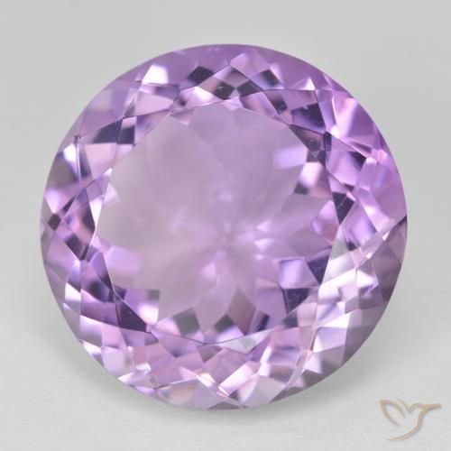 Ametista Viola tendente al rosa naturale da 25.75 ct, Rotondo, VVS