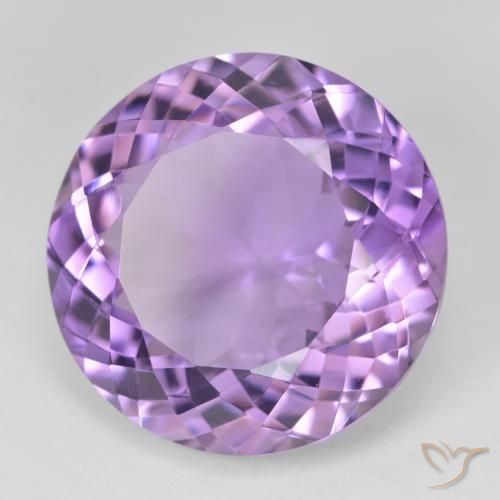 Ametista Viola tendente al rosa naturale da 24.86 ct, Rotondo, VVS