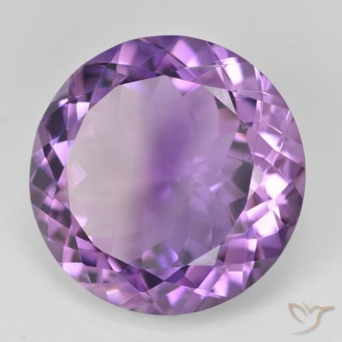 Ametista Viola medio naturale da 24.55 ct, Rotondo, VVS