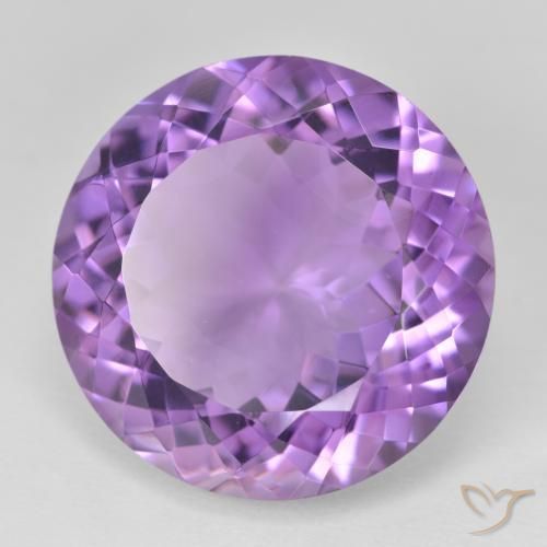 Ametista Viola tendente al rosa naturale da 23.77 ct, Rotondo, VVS