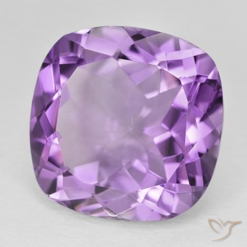 Ametista Viola violaceo medio naturale da 21.46 ct, Cuscino, VVS