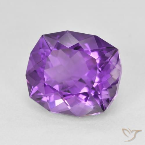 Ametista viola vivido naturale da 6.33 ct, Cuscino, VS