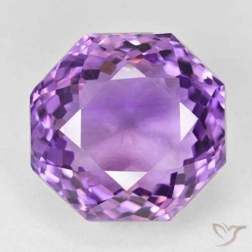 27.65ct Naturale Viola tendente al rosa Ametista, Taglio smeraldo, VVS-VS