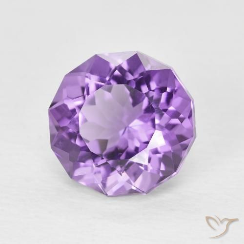 Ametista Viola scuro naturale da 2.64 ct, Rotondo, VVS-VS