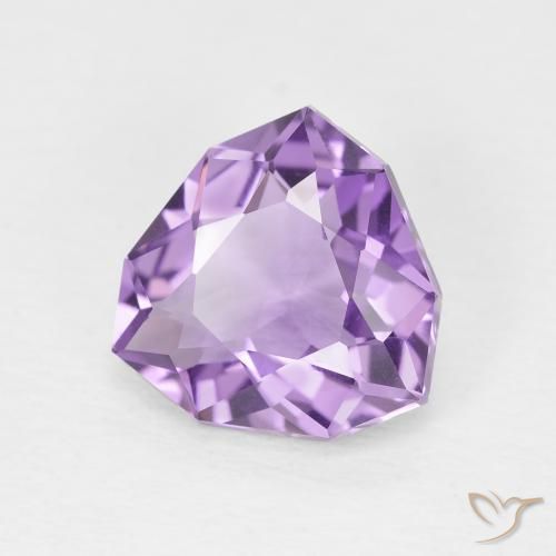 Ametista Viola scuro naturale da 3.06 ct, Taglio trillion, VVS-VS