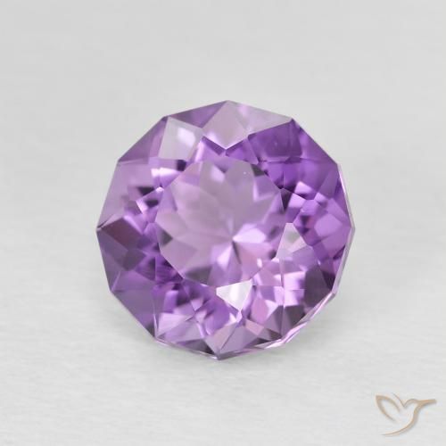 Ametista Medium Dark-Violet naturale da 2.55 ct, Rotondo, VVS