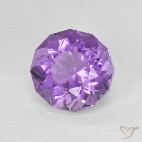 Ametista Viola chiaro-medio naturale da 2.30 ct, Rotondo, VS-SI