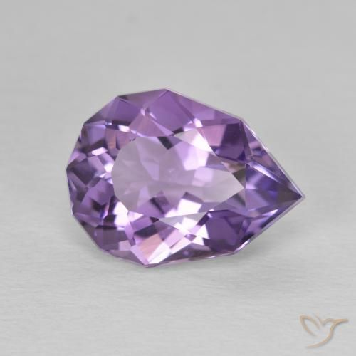 Ametista Viola scuro naturale da 3.64 ct, Forma a pera, VS-SI