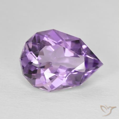 Ametista Viola-Rosa Medio naturale da 4.68 ct, Forma a pera, Traslucido