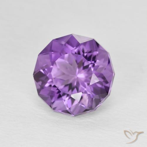 Ametista Medium Light Purplish-Violet naturale da 2.37 ct, Rotondo, VVS-VS