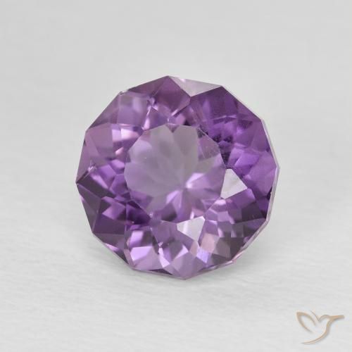 Ametista Medium Light Purplish-Violet naturale da 2.78 ct, Rotondo, VS