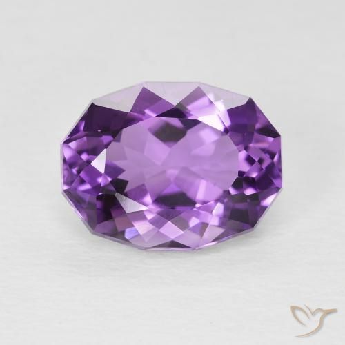 3.50ct Naturale Viola-Rosa Medio Ametista, Ovale, VS