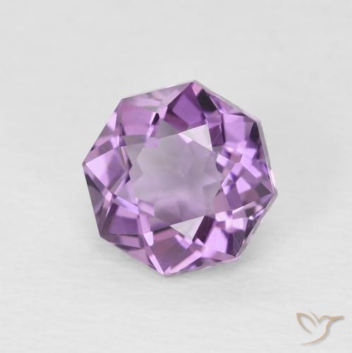 Ametista Viola chiaro-medio naturale da 1.33 ct, Ottagonale / Taglio smeraldo, VS