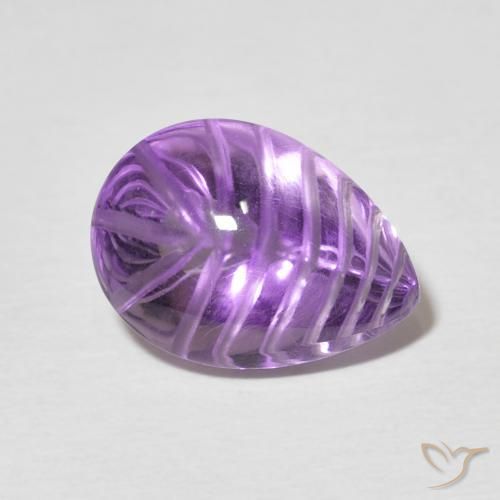 Ametista Viola Intenso naturale da 5.52 ct, Forma a pera, Trasparente