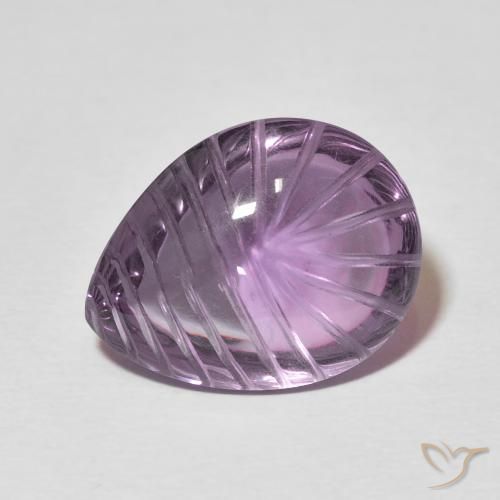 11.59ct Naturale Viola grigio Ametista, Forma a pera, Trasparente