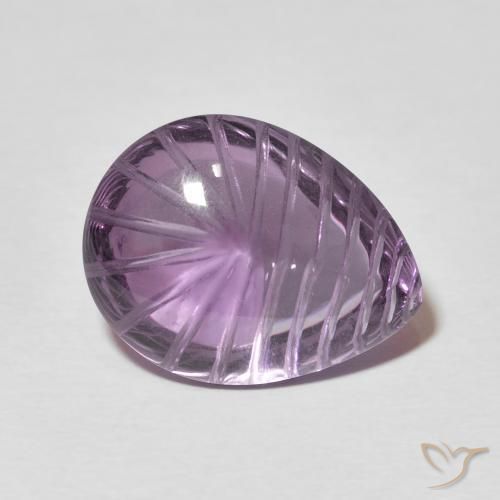 Ametista Viola grigio naturale da 11.59 ct, Forma a pera, Trasparente