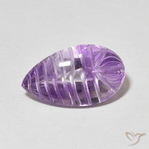 6.22ct Naturale Medium Light Purplish-Violet Ametista, Forma a pera, Trasparente