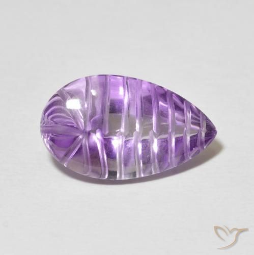 Ametista Medium Light Purplish-Violet naturale da 6.22 ct, Forma a pera, Trasparente