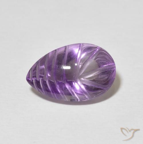 4.40ct Naturale Medium Light Purplish-Violet Ametista, Forma a pera, Trasparente