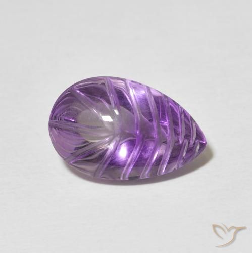 Ametista Medium Light Purplish-Violet naturale da 4.40 ct, Forma a pera, Trasparente