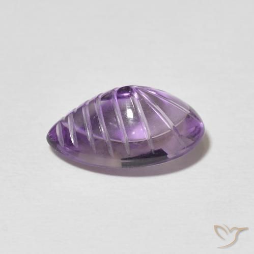 Ametista Medium Light Purplish-Violet naturale da 4.40 ct, Forma a pera, Trasparente