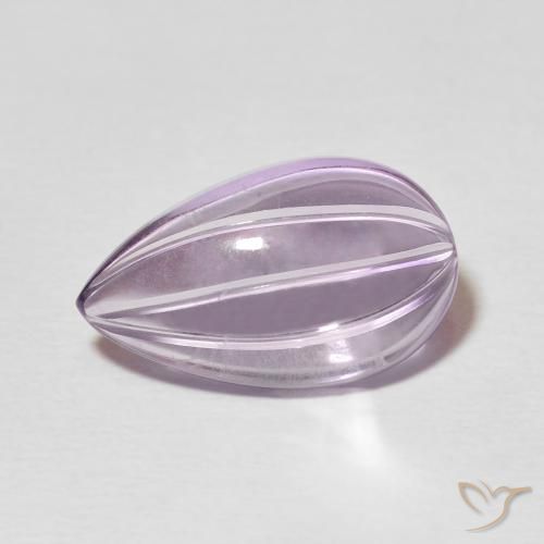 Ametista Viola rosato chiaro naturale da 4.77 ct, Forma a pera, Trasparente
