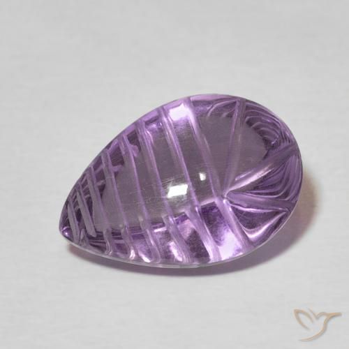 5.48ct Naturale Viola medio Ametista, Forma a pera, Trasparente