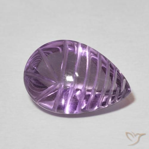 Ametista Viola medio naturale da 5.48 ct, Forma a pera, Trasparente