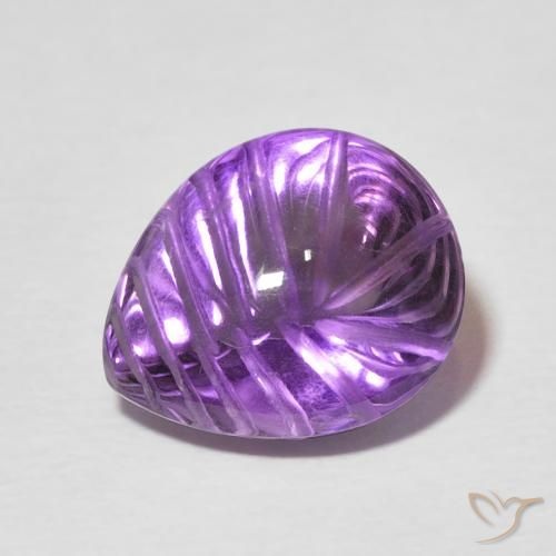 5.88ct Naturale Viola Intenso Ametista, Forma a pera, Trasparente