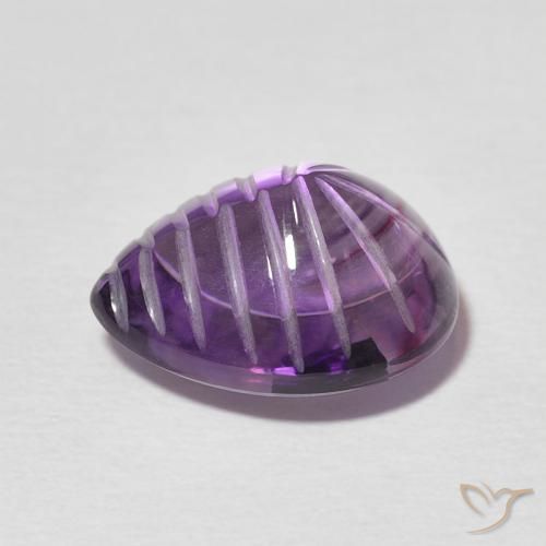 Ametista Viola Intenso naturale da 5.88 ct, Forma a pera, Trasparente