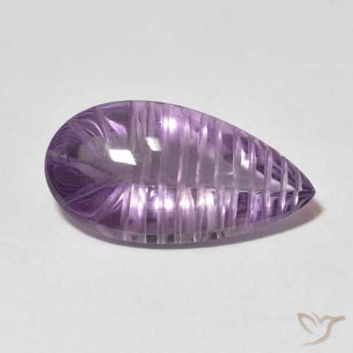 Ametista Viola medio naturale da 8.83 ct, Forma a pera, Trasparente