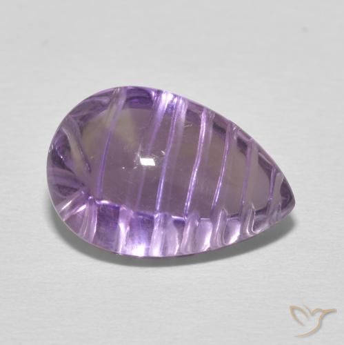 Ametista Medium Light Purplish-Violet naturale da 5.34 ct, Forma a pera, Trasparente