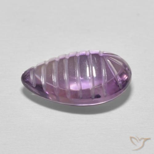 Ametista Medium Light Purplish-Violet naturale da 5.34 ct, Forma a pera, Trasparente