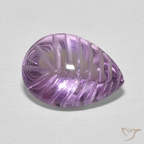 5.17ct Naturale Medium Light Purplish-Violet Ametista, Forma a pera, Trasparente