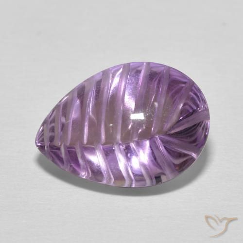 Ametista Medium Light Purplish-Violet naturale da 5.17 ct, Forma a pera, Trasparente