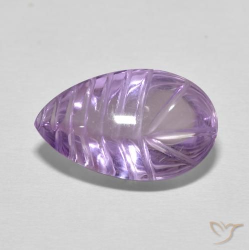 6.21ct Naturale Medium Light Purplish-Violet Ametista, Forma a pera, Trasparente