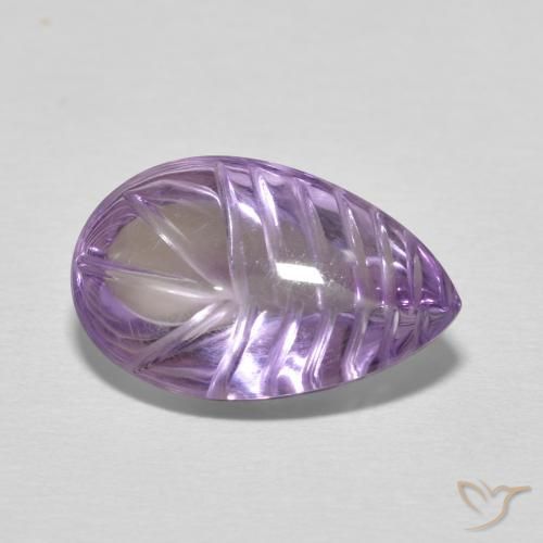 Ametista Medium Light Purplish-Violet naturale da 6.21 ct, Forma a pera, Trasparente