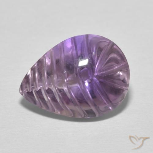 5.44ct Naturale Viola-Rosa Medio Ametista, Forma a pera, Trasparente