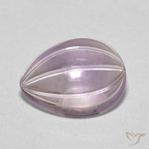 5.27ct Naturale Light Grayish Pink-Violet Ametista, Forma a pera, Trasparente