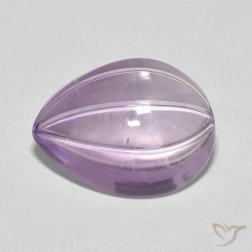 8.27ct Naturale Light Grayish Pink-Violet Ametista, Forma a pera, Trasparente
