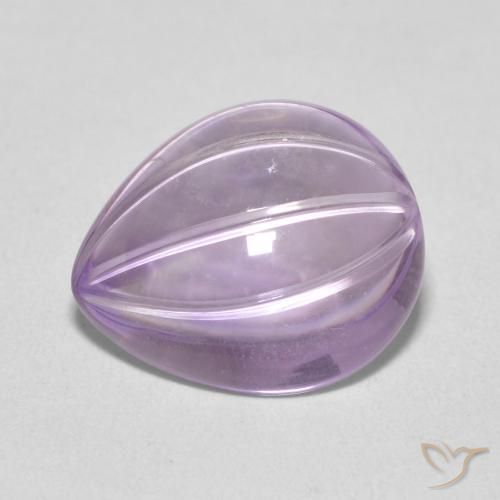 6.78ct Naturale Light Grayish Pink-Violet Ametista, Forma a pera, Trasparente