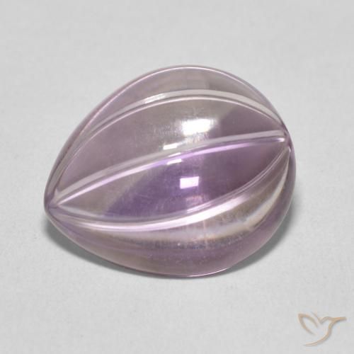 7.52ct Naturale Light Grayish Pink-Violet Ametista, Forma a pera, Trasparente
