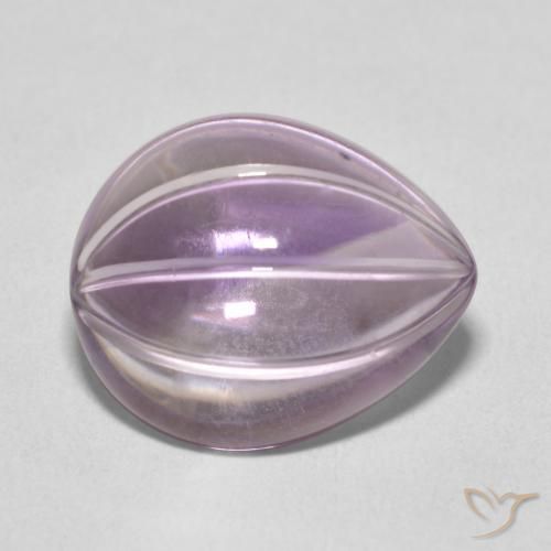 Ametista Light Grayish Pink-Violet naturale da 7.52 ct, Forma a pera, Trasparente