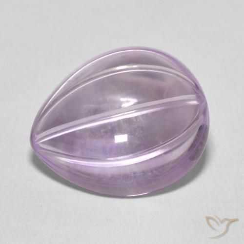 7.76ct Naturale Viola grigiastro chiaro Ametista, Forma a pera, Trasparente