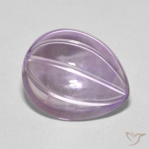 Ametista Viola grigiastro chiaro naturale da 7.76 ct, Forma a pera, Trasparente