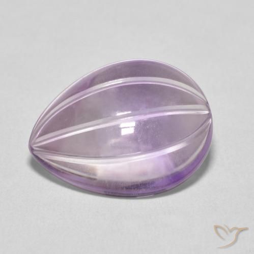 6.58ct Naturale Viola grigiastro chiaro Ametista, Forma a pera, Trasparente