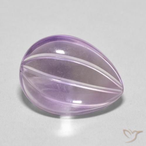 Ametista Viola grigiastro chiaro naturale da 6.58 ct, Forma a pera, Trasparente