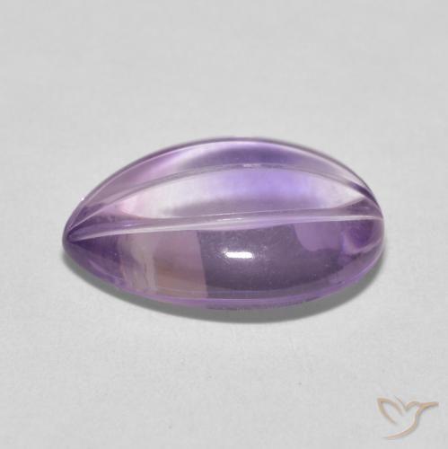 Ametista Viola grigiastro chiaro naturale da 6.58 ct, Forma a pera, Trasparente