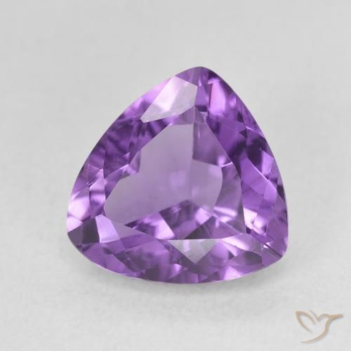 Ametista Viola medio naturale da 2.85 ct, Taglio trillion, VVS-VS